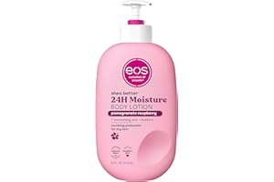 eos Shea Better balsam do ciała - Pomegranate Raspberry, 24-godzinne nawilżenie skóry, lekki i nietłusty, wyprodukowany z naturalnej masy, wegański, 40 g