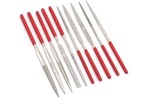 HREDZEO Lime Diamantate,10 Pcs Mini Lime di Aghi di Diamante 3 * 140mm Aghi di Precisione per Diamante Professionali Lime e Raspe Utensili per Tagliare il Vetro Gioielli Legno Strumenti di Lucidatura