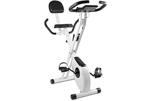 Dskeuzeew Heimtrainer Fahrrad Klappbar für Zuhause, 4-in-1 faltbarer Heimtrainer mit 8 Stufen verstellbarem Magnetwiderstand und Spannseil, klappbarer Heimtrainer, LCD-Display, Handpulssensoren