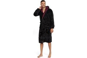 Snuggaroo Mens Soft Fleece Hooded Dressing Gown