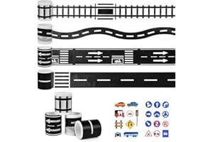 ADERTOS 6 PCS Pegatinas de Carreteras Infantiles Pegatinas de Señales de Tráfico Cinta Carretera Adhesiva Niños Washi Tape Carretera para Jugar y Decorar para Juego Manualidades y Scrapbooking