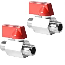 4er-Pack Mini-Kugelhahn 1/4 Zoll – Messing DN8, AG X IG, Rot/blau Griff – Für Wasser, Öl, Gas (G1/4)