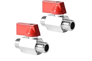 BEATIFIC 2 Stück 1/2 Zoll Kugelventile, 1/2" AG x 1/2" AG Mini Kugelhahn Absperrhahn, Absperrschalter mit Griff, 1/2 zoll Außengewinde x 1/2 zoll Annengewinde Kugelventile, Ballonhahnschalter DN15