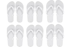 THE LITTLE CHILTERN CO Little Chiltern Co White Flip Flops - Set of 6 Pairs, Ideal for Weddings, UK Size 5, UK Size 6 and UK Size 7, Plain White Colour, Perfect for the Beach, EU Size 38, EU Size 39, EU Size 40