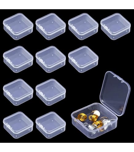 96 Mini Scatole Porta Gioielli In Plastica Trasparente – 3,6x3,6x1,8 Cm, Con Coperchio A Scatto, Per Perline, Pillole E Piccoli Oggetti