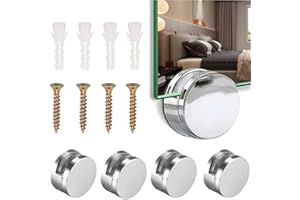 UNI-FINE SHOP Uni-Fine 4 Stücke Klemmbefestigung Spiegelclip,Spiegel Halterung, Zinklegierung Spiegelclip, Spiegelhalter, Spiegelclip Glasklemme mit Expansionsrohr und Schrauben für Spiegel/Glasbilder/Acryl Bild