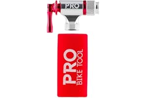 PRO BIKE TOOL Gonfiatore di CO2, facile e veloce, compatibile con valvola Presta e Schrader, pompa per pneumatici da bicicletta per bici da strada e mountain bike, manicotto isolato, cartucce di CO2