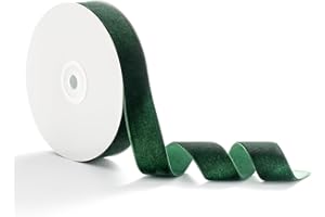 AOKSUNOVA - Nastro di velluto verde scuro, 2,5 cm x 9 m, nastro per regali, nastro di velluto, nastri di velluto