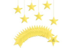 UNIIDECO Gold Star Cutouts, 80 PCS Stars Cardboard Cutout Glitter Star Decorations Paper Star Decor for Bulletin Board Classroom Office Movie Party Christmas Decorations (6in)