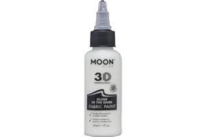 Moon Glow Vernice per tessuti 3D che si illumina al buio: vernice per tessuti per vestiti, magliette, borse, scarpe e tela, Invisibile, 30 ml (confezione da 1)