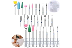 30 Stück Fräser Aufsätze für Nägel mit 3 Fällen, MERYSAN Schleifstift Nagelfräser Fräser Nägel aufsatz, Schleifkörper Schleifkopf Nagelhaut Maniküre/Pediküre, Nagelpflege Bit für Nagel & Fußpflege