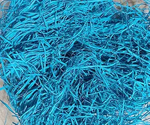 Jhintemetic - 100 Grams Crincle Cut Paper Grass for Gift Wrapping & Filling for Packing of Gifts for Marriage, Christmas, Baby Shower & Any Other Occasions (Pack of 100 Gram, Sky Blue)