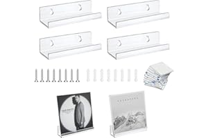 BANJIABB 4 Stück Schallplatten Wandhalterung,4 inch Vinyl Halter,Vinyl Halter Wand,Schallplatten Regal,Vinyl Wandhalterung,Schallplatten Halter Wand,Zur Platzierung Von Schallplatten,Fotoalben Und Sammlungen