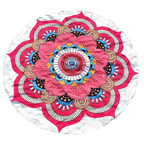 Hliyy Hippie Ronde Tapisserie Ronde Mandala Plage Serviette Yoga Mat Bohème Nappe Franges Grande Taille épaisse Tapisserie De Plage Super Doux