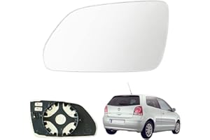 SOEKODU Vetro a Specchio sostituzione per VW Polo 9N 2005-2009, Specchio Esterno Regolabile Adatto sostituzione per Skoda Oktavia (1Z3 / 1Z5) 2004-2008, Lente di Retromarcia (Sinistra)