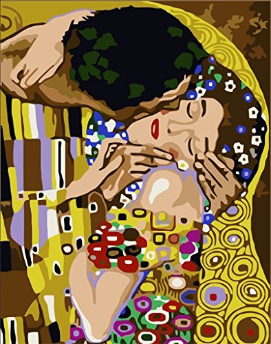 Klimt - Der Kuss-DIY Malerei Kunst Malen nach Zahlen 16x20 Zoll Frameless