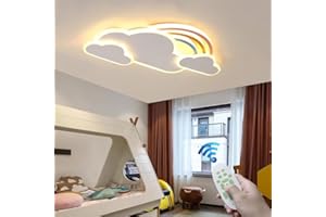 RuiRfh Deckenleuchte LED Kinderzimmer lampe Dimmbar Fernbedienung Deckenlicht Mädchen Junge Schlafzimmer Deckenlampe Moderne Regenbogen Wolke Designer Pendelleuchte Wohnzimmer Esszimmer Bad Kronleucht