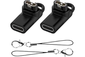 Seltureone 2 Piece Type C Adapter for Garmin Watch Charger Connector, USB C Charging Converter Accessories for Garmin Venu 3/2/1 Fenix 8/7/6/5 Instinct 2/ Vivoactive 4/Forerunner 965/955/255 Series