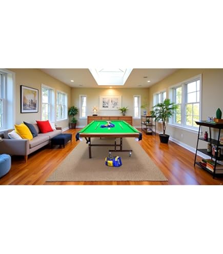 Pool Table Combo Shaarkon 4.5FT Folding Pool Table - Compact Pro-Style Billiards Table For Home & Game Rooms 4.5ft Billiards Table