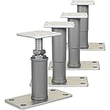 4er Set Stützenfuß Pfostenträger verstellbar mit Platte und verdecktem Anschluss