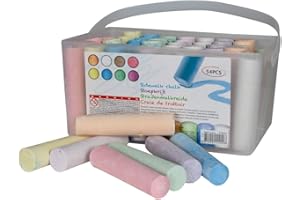 THE MAGIC TOY SHOP Juego de 54 tizas Jumbo en 8 colores surtidos con caja de transporte