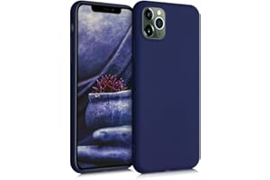 kwmobile Carcasa para Apple iPhone 11 Pro MAX Funda - Ultrafina de TPU y Silicona con Bordes elevados anticaídas - Azul Oxford