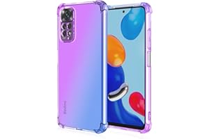 WILLIS EASSGU Funda para Redmi Note 11 / Note 11S (4G) (6.43" Inches), Carcasa Protectora de Color Degradado Transparente, Case para Teléfono Anticaída y Antiarañazos - Azul PúRpura