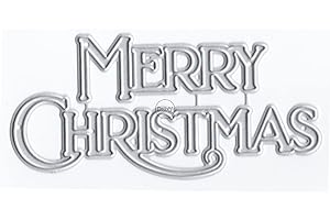 DzIxY Merry Christmas Metal Cutting Dies for Clear Stamps and Metal Cutting Dies Sets for Card Making Scrapbooking Paper Supplies Seals Storage Pockets