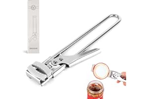 BSSMMAI Deckelöffner Edelstahl, Edelstahl Glas Öffner Helfer Marmeladenglasflaschen-Dosenöffner, Dosen Deckelöffner Manueller, Multifunktions Dosenöffner, Dosenöffner Verstellbare für Senioren Schwache Hände