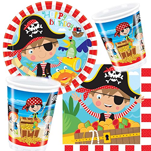8-teiliges Teller-Set * LITTLE PIRATE * für Kindergeburtstag oder Motto-Party // Kinder Geburtstag Party Pappteller Partyteller Plates Motto Kleine Piraten Kinderpiraten - 2