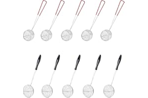 Smavles Fondue Siebchens 10 Stück Edelstahl feinmaschiger seiher Die Praktischen Feinmaschig Küchensieb Mit Griffen Perfekt zum Garen von Gemüse Pilzen Fisch Fleisch