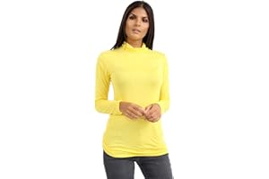 STAR FASHION Womens Polo Neck Jumper Tops Long Sleeve Ladies Roll Turtle Neck Plain Knitted Pullover Sweatshirt for Ladies Stretch Lightweight Sweater Top UK Size 8 to 24