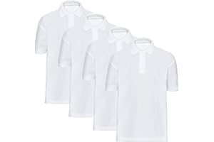 STREETWISE CLOTHING QUALITY CASUAL WEAR Pack of 4 Kids School Polo Shirts - Boys and Girls Short Sleeve 100% Cotton Plain Polo Neck T Shirt Ideal for PE and School Uniform