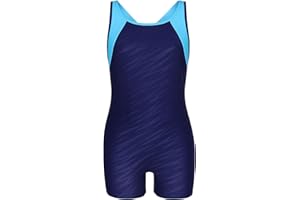 Charmo Girls Swimsuit Boyleg One Piece Athletic Bathing Suit Training Swimwear 7-16 Years