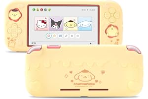 Kuitmor Switch Lite Case,Soft Silicone Protective Case,Anti-Scratch Protective Cover Compatible with Switch Lite 2019 with 2 Thumb Grip Caps (Yellow)