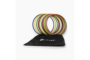 Splay Training Agility Speed Rings - PACK OF 12 Rings 45 cm 18 Inch Diameter jumping fitness jump coaching speed Hoop Foot ladder - Jumping fitness jump coaching running. Football drill and hurdles