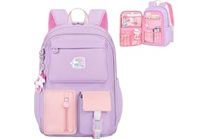 WYCY Mochila para Niñas Moda Refrigerador Puerta Mochila Escolar Gran Capacidad Kawaii Mochila Escolar con Lindos Colgantes de Unicornio y Mochila Impermeable para Niñas