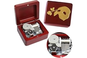 Sinzyo Masquerad Caja de Música de Madera Vintage Navidad San Valentín Cumpleaños Regalo (Caja de Madera roja)