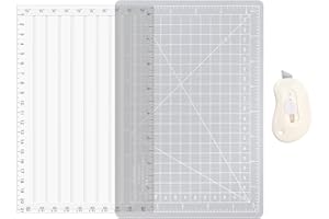 OTCRAFT 3Pcs/Set Quick Trimmer for Foil and Paper with Blade Craft Foil Paper Cutters; Easy Sentiment Strips Trimming Tools with Inches and Metric Measurement Helpful Grid Lines 8.4x5.5inch （Gray）