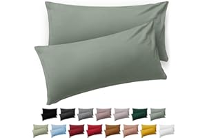 Blumtal Taie Oreiller 50 x 70 Lot de 2 - Housse de Coussin Microfibre - Taies d'oreillers avec Fermeture enveloppe, certifiée Oeko-Tex, Extra Douce et Lavable - Vert d'été
