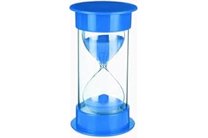 JIEHET Sand Timer 5 Minutes, Dual Protection Hour Glass with Sand, Hourglass Sand Timer for Kids Safety, Sand Clock Watch Management Assistant, Creative Gift, Living Room Office Decorative (Blue Sand)