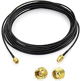 Eightwood SMA Extension Cable SMA Female BulkHead to Male Straight Adapter Extension Cable RG174 16.5ft 5m for 4G Antenna SMA