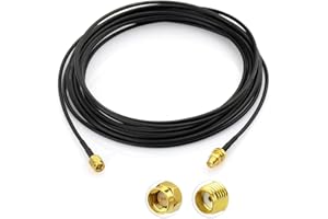 Eightwood Cable SMA Adaptateur 4G SMA Femelle Bulkhead à Mâle Droit Adaptateur Câble SMA Extension RG174 16.5ft 5m pour Antenne 4G Antenne WiFi SMA Huawei 2G 3G 4G LTE
