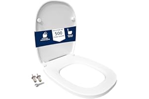 HYDRO HOME Copriwater Compatibile con Pozzi Ginori 500, Tavoletta WC Termoindurente Antibatterica, Sedile WC, Fissaggio dall’Alto, Cerniere in Ottone Cromato, Chiusura Ammortizzata, Montaggio rapido