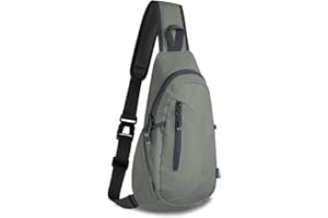 TITECOUGO Small Sling Bag Lightweight Canvas Crossbody Bag for Women Rucksack for Men Running Backpack Travel Chest Pack Shoulder Daypack for Gym Work Outdoor Hiking Sports Dark Grey