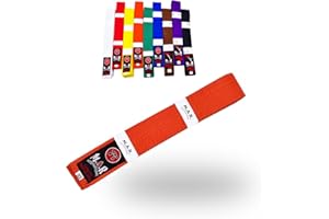 MAR INTERNATIONAL MAR |Martial Arts Coloured Plain Belts Karate, Judo, Taekwondo, Jiu Jitsu, Colour Ranking Grading Belts Solid Plain Poly Cotton with 9 Rows of Stitching Durable Belts in Various Sizes (220cm 320cm