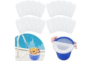 Hillylolly Chaussette Skimmer Piscine, 20 Pcs Chaussette Filtrante Piscine, Filtre Skimmer Piscine Nylon, Chaussettes pour Panier Skimmer, Pool Skimmer Socks, Prefiltre Skimmer Piscine, 18 X 14 cm