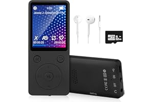 MP3 Player mit Bluetooth 5.2, 32 GB Speicherkarte, 1,8 Zoll TFT Farbbildschirm, Musik-Player Sport mit eingebautem Lautsprecher, FM-Radio, Video, Fotobetrachter, Sprachaufnahme, E-Book, Gleisa