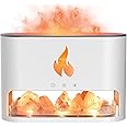 STOREVISE Humidifier Flame Diffuser, Aromatherapy Essential Oil Diffuser, Himalayan Salt Lamp Diffuser, Cool Mist Ultrasonic Humidifier for Bedroom,Office,Home, Auto Shut-Off -350ml