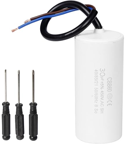 PATIKIL Condensateur Démarrage Moteur 53-64uF 250V – Lot De 2 CD60 Pour Compresseur Climatiseur Machine à Laver